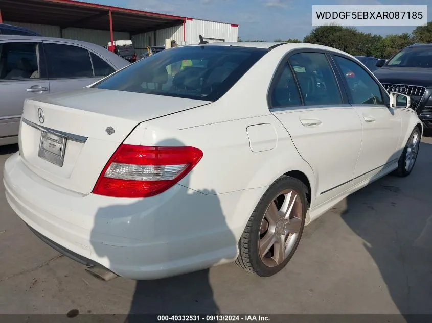 2010 Mercedes-Benz C 300 300 VIN: WDDGF5EBXAR087185 Lot: 40332531