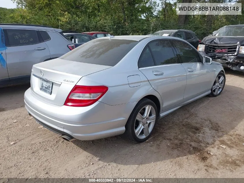 2010 Mercedes-Benz C 300 Luxury 4Matic/Sport 4Matic VIN: WDDGF8BB1AR088148 Lot: 40333942