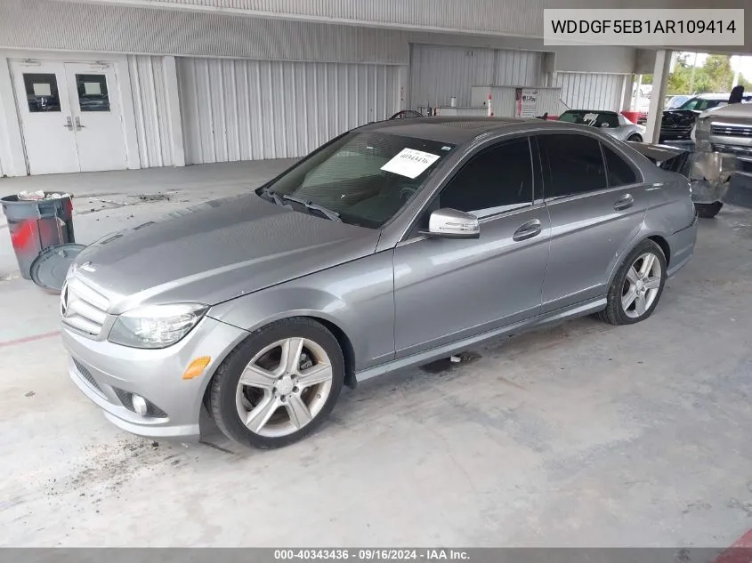 2010 Mercedes-Benz C 300 VIN: WDDGF5EB1AR109414 Lot: 40343436