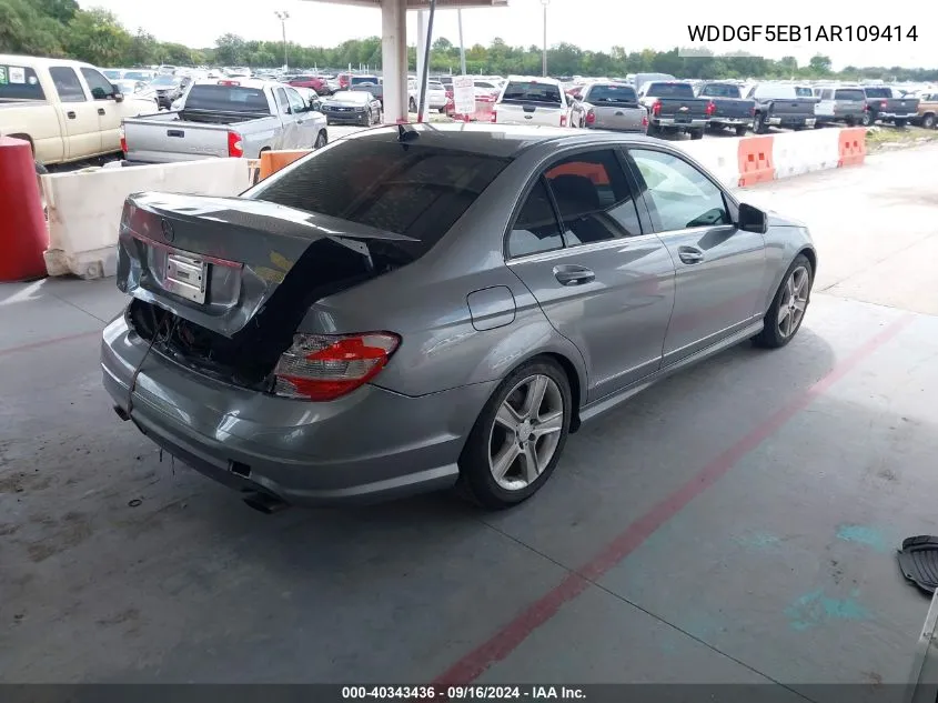 2010 Mercedes-Benz C 300 VIN: WDDGF5EB1AR109414 Lot: 40343436