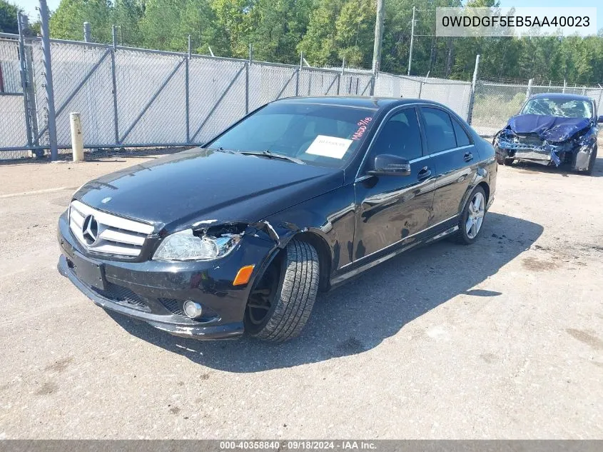 2010 Mercedes-Benz C 300 Luxury/Sport VIN: 0WDDGF5EB5AA40023 Lot: 40358840