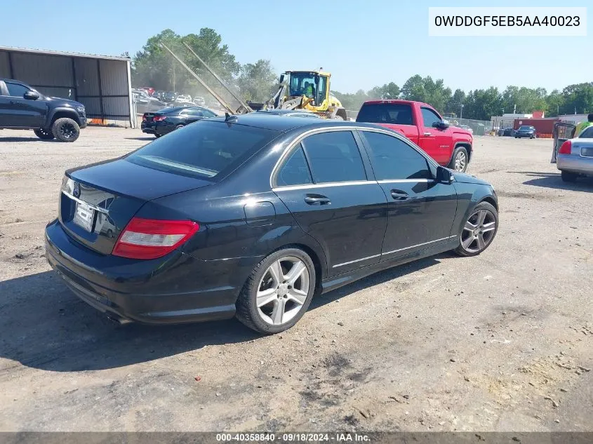 2010 Mercedes-Benz C 300 Luxury/Sport VIN: 0WDDGF5EB5AA40023 Lot: 40358840