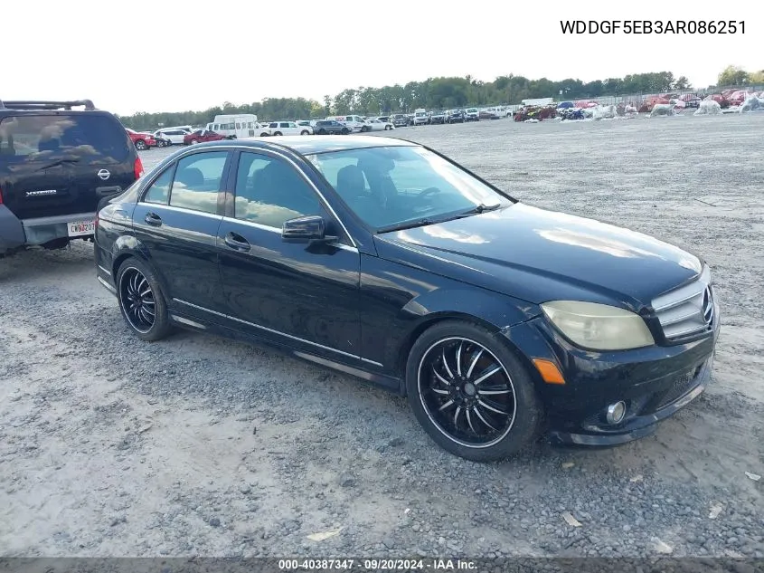 2010 Mercedes-Benz C 300 Luxury/Sport VIN: WDDGF5EB3AR086251 Lot: 40387347