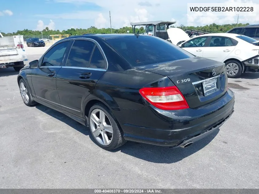 2010 Mercedes-Benz C 300 Luxury/Sport VIN: WDDGF5EB2AR102228 Lot: 40408370