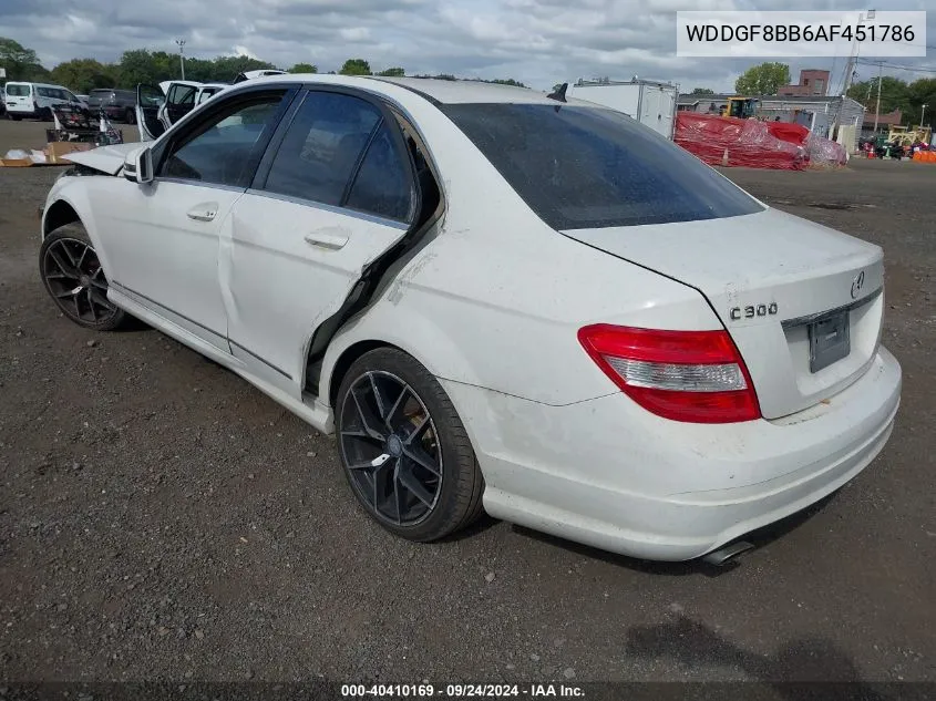 2010 Mercedes-Benz C 300 Luxury 4Matic/Sport 4Matic VIN: WDDGF8BB6AF451786 Lot: 40410169