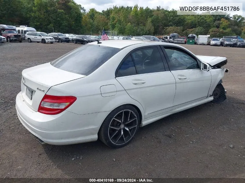 2010 Mercedes-Benz C 300 Luxury 4Matic/Sport 4Matic VIN: WDDGF8BB6AF451786 Lot: 40410169