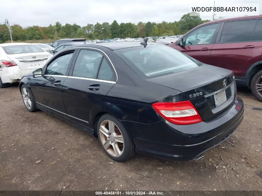 2010 Mercedes-Benz C 300 Luxury 4Matic/Sport 4Matic VIN: WDDGF8BB4AR107954 Lot: 40458151