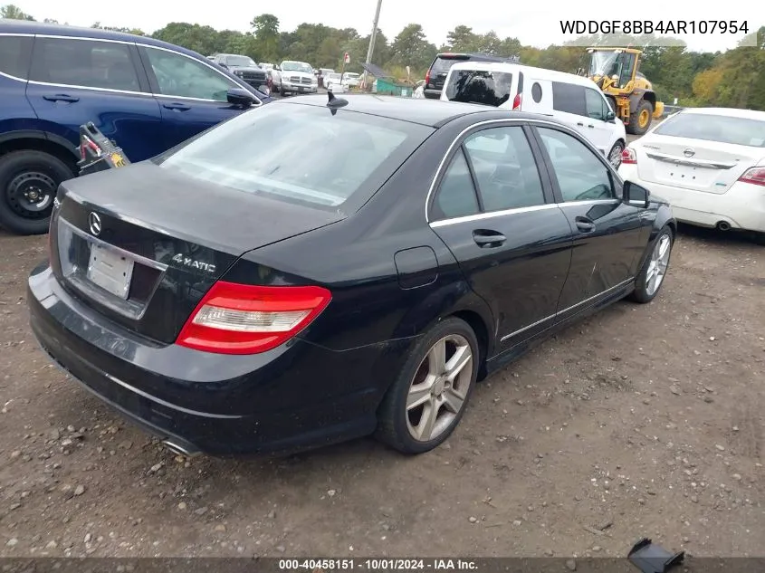 2010 Mercedes-Benz C 300 Luxury 4Matic/Sport 4Matic VIN: WDDGF8BB4AR107954 Lot: 40458151