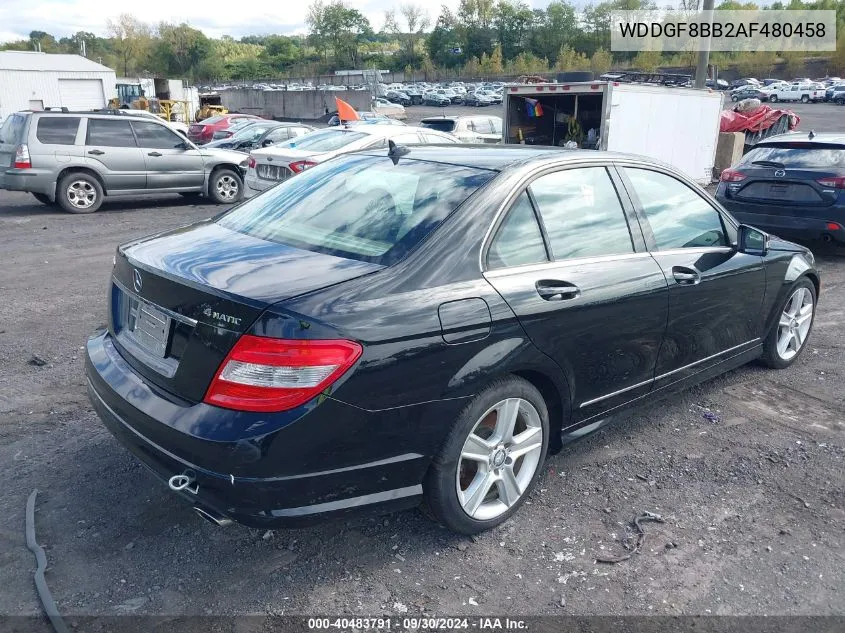 2010 Mercedes-Benz C 300 Luxury 4Matic/Sport 4Matic VIN: WDDGF8BB2AF480458 Lot: 40483791