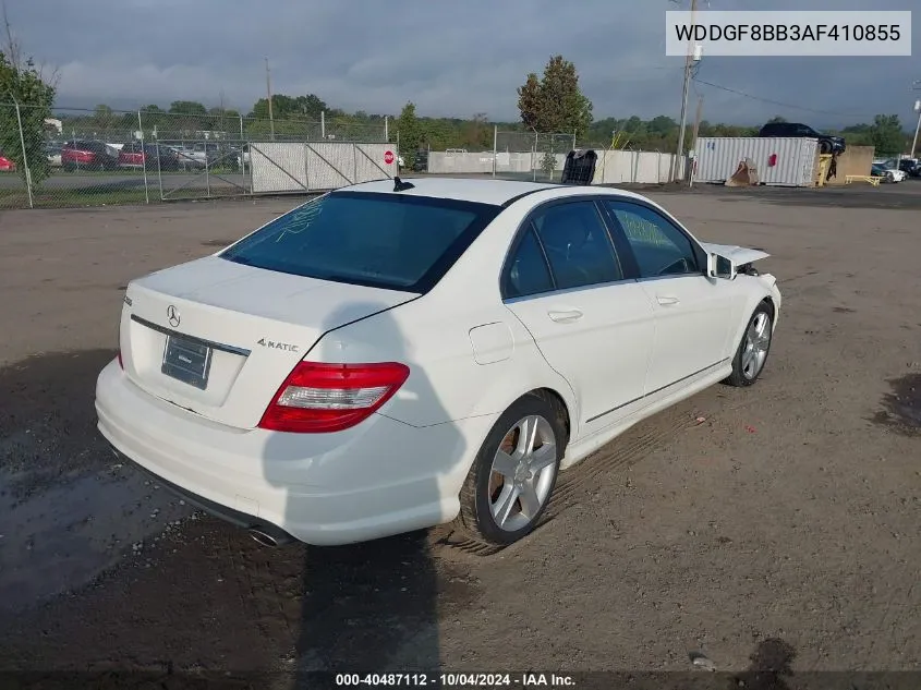 2010 Mercedes-Benz C 300 Luxury 4Matic/Sport 4Matic VIN: WDDGF8BB3AF410855 Lot: 40487112