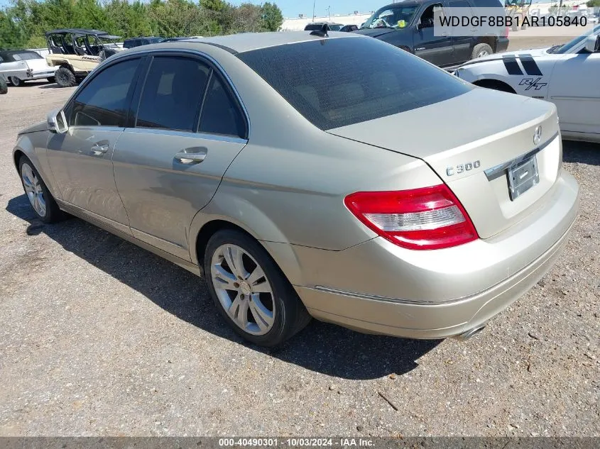 2010 Mercedes-Benz C 300 Luxury 4Matic/Sport 4Matic VIN: WDDGF8BB1AR105840 Lot: 40490301