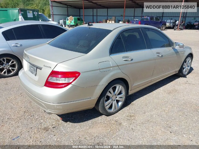 2010 Mercedes-Benz C 300 Luxury 4Matic/Sport 4Matic VIN: WDDGF8BB1AR105840 Lot: 40490301