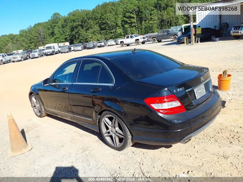 2010 Mercedes-Benz C 300 Luxury/Sport VIN: WDDGF5EB0AF398268 Lot: 40490862