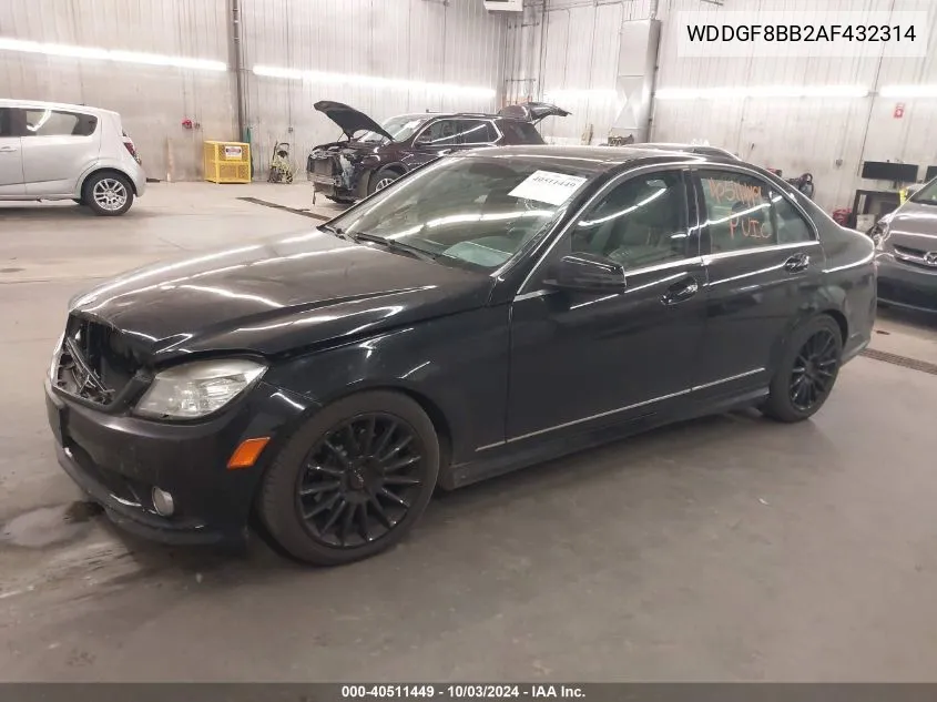 2010 Mercedes-Benz C 300 Luxury 4Matic/Sport 4Matic VIN: WDDGF8BB2AF432314 Lot: 40511449