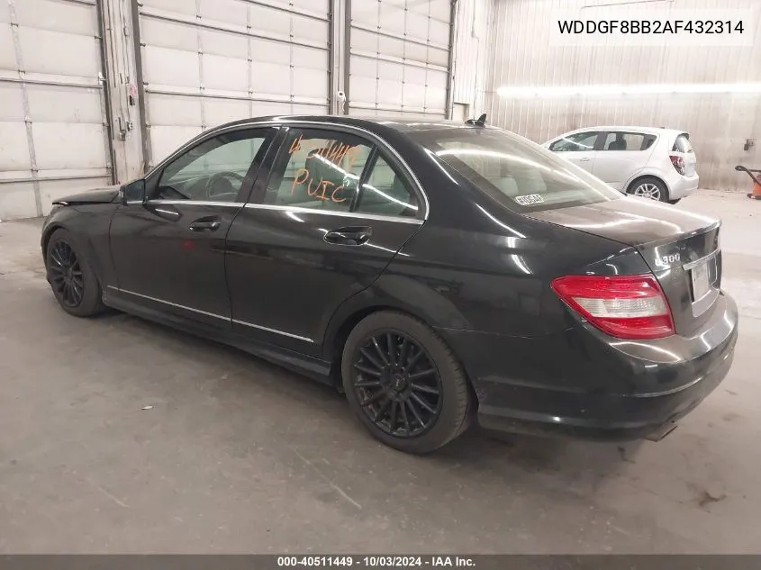 2010 Mercedes-Benz C 300 Luxury 4Matic/Sport 4Matic VIN: WDDGF8BB2AF432314 Lot: 40511449