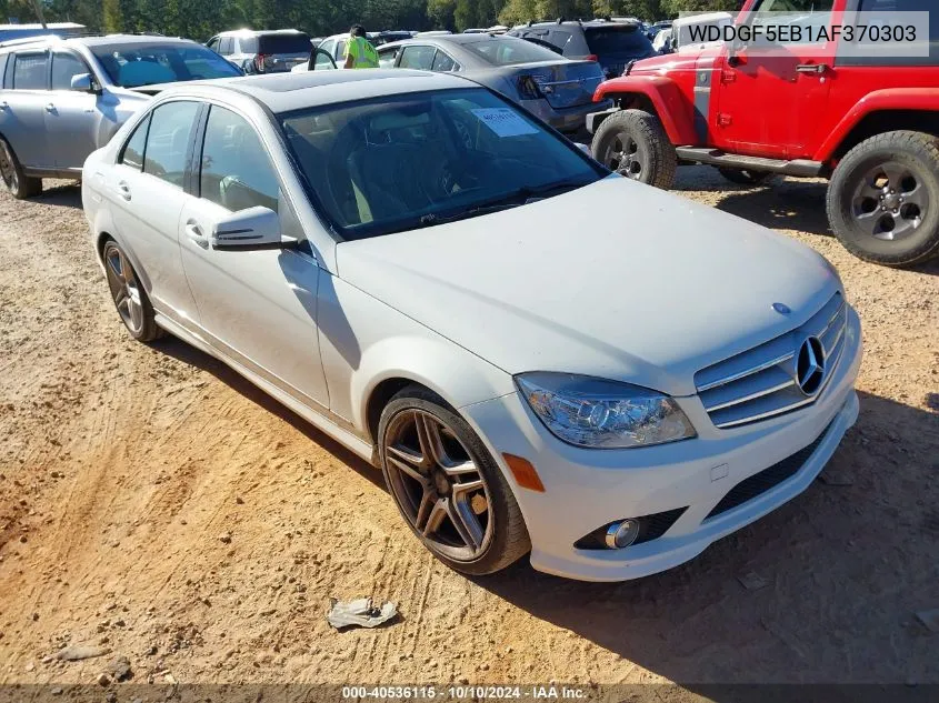 2010 Mercedes-Benz C 300 Luxury/Sport VIN: WDDGF5EB1AF370303 Lot: 40536115