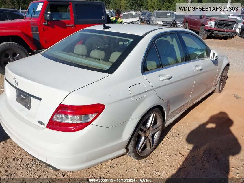 2010 Mercedes-Benz C 300 Luxury/Sport VIN: WDDGF5EB1AF370303 Lot: 40536115