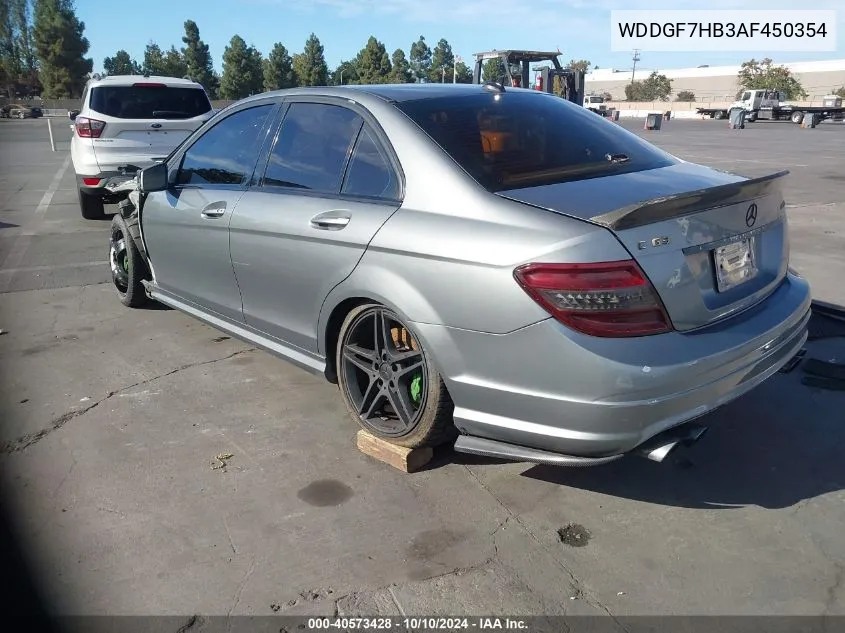 2010 Mercedes-Benz C 63 Amg VIN: WDDGF7HB3AF450354 Lot: 40573428