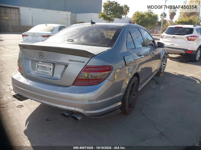 2010 Mercedes-Benz C 63 Amg VIN: WDDGF7HB3AF450354 Lot: 40573428