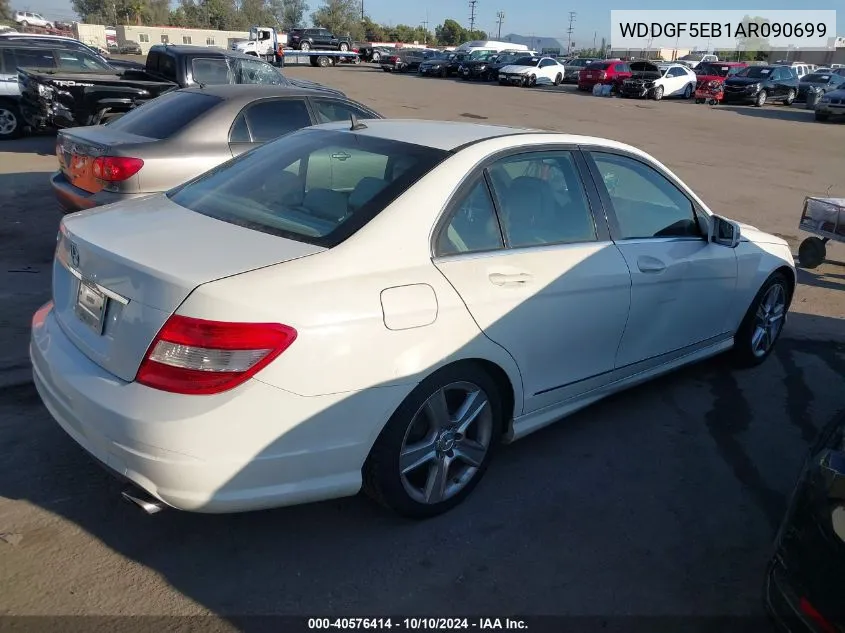 2010 Mercedes-Benz C 300 Luxury/Sport VIN: WDDGF5EB1AR090699 Lot: 40576414