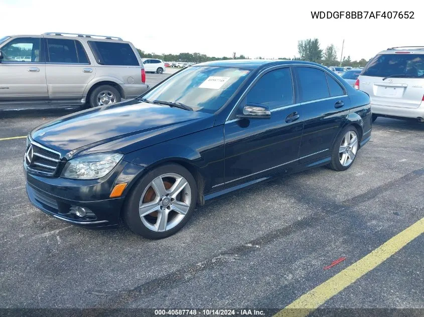 2010 Mercedes-Benz C 300 Luxury 4Matic/Sport 4Matic VIN: WDDGF8BB7AF407652 Lot: 40587748