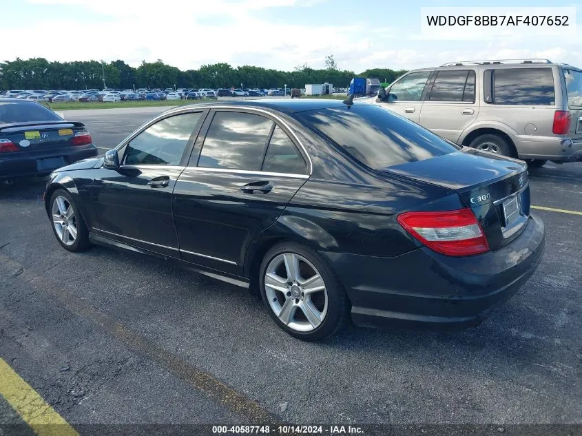 2010 Mercedes-Benz C 300 Luxury 4Matic/Sport 4Matic VIN: WDDGF8BB7AF407652 Lot: 40587748