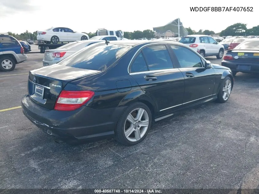 2010 Mercedes-Benz C 300 Luxury 4Matic/Sport 4Matic VIN: WDDGF8BB7AF407652 Lot: 40587748