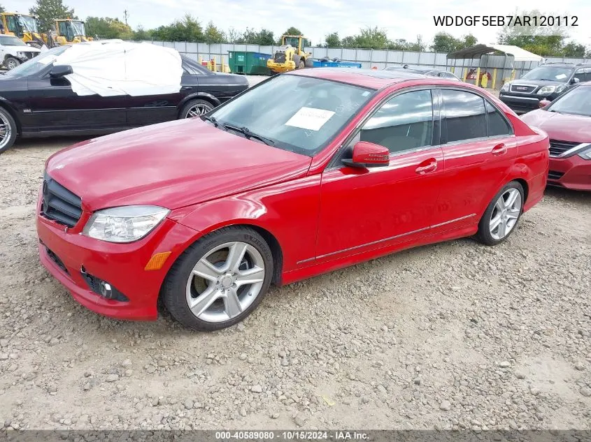 2010 Mercedes-Benz C 300 Luxury/Sport VIN: WDDGF5EB7AR120112 Lot: 40589080