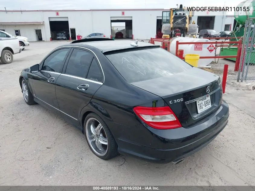 2010 Mercedes-Benz C 300 Luxury/Sport VIN: WDDGF5EB8AR110155 Lot: 40589193