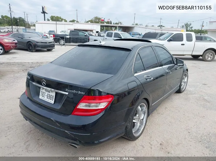 2010 Mercedes-Benz C 300 Luxury/Sport VIN: WDDGF5EB8AR110155 Lot: 40589193