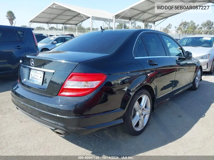 2010 Mercedes-Benz C 300 Luxury/Sport VIN: WDDGF5EB0AR087227 Lot: 40597130