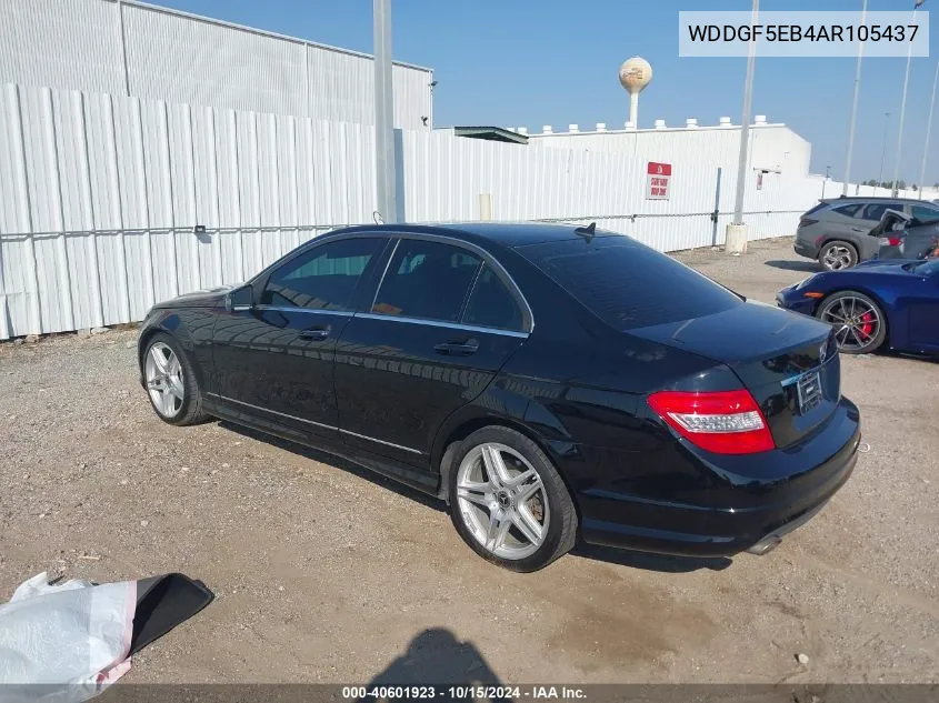 2010 Mercedes-Benz C 300 Luxury/Sport VIN: WDDGF5EB4AR105437 Lot: 40601923