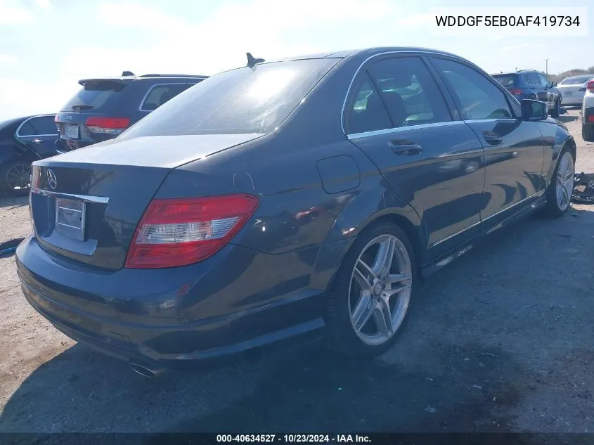 2010 Mercedes-Benz C 300 Luxury/Sport VIN: WDDGF5EB0AF419734 Lot: 40634527