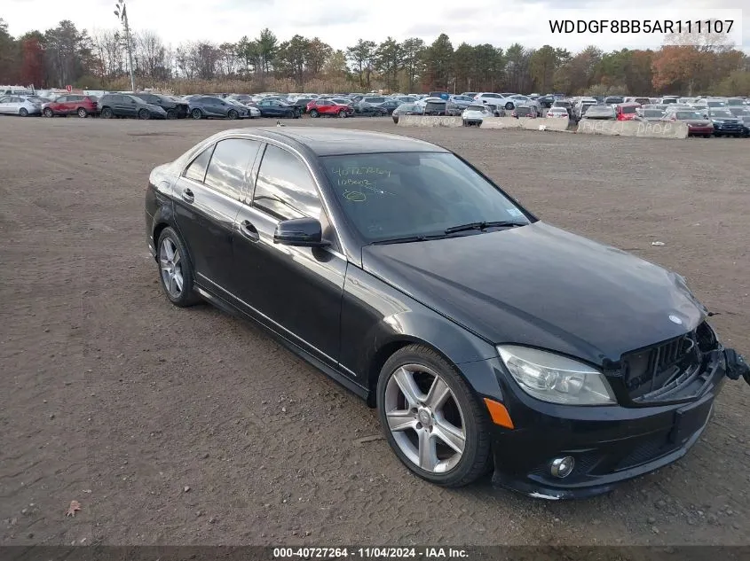 2010 Mercedes-Benz C 300 Luxury 4Matic/Sport 4Matic VIN: WDDGF8BB5AR111107 Lot: 40727264