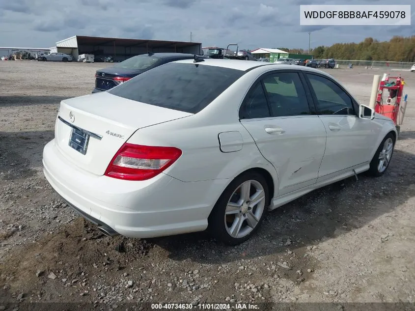 2010 Mercedes-Benz C 300 Luxury 4Matic/Sport 4Matic VIN: WDDGF8BB8AF459078 Lot: 40734630