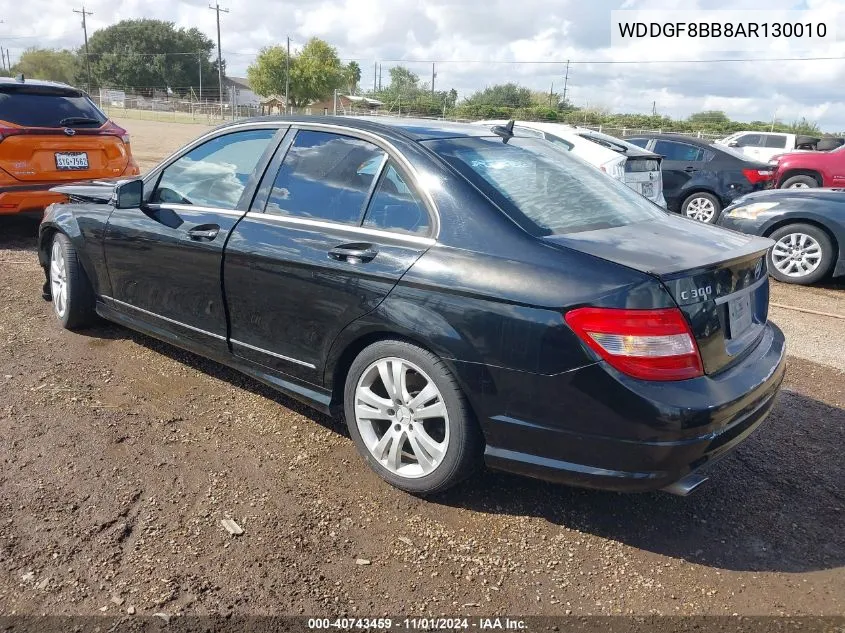 2010 Mercedes-Benz C 300 Luxury 4Matic/Sport 4Matic VIN: WDDGF8BB8AR130010 Lot: 40743459