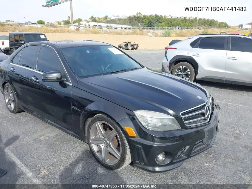 2010 Mercedes-Benz C 63 Amg VIN: WDDGF7HB0AF441482 Lot: 40747953