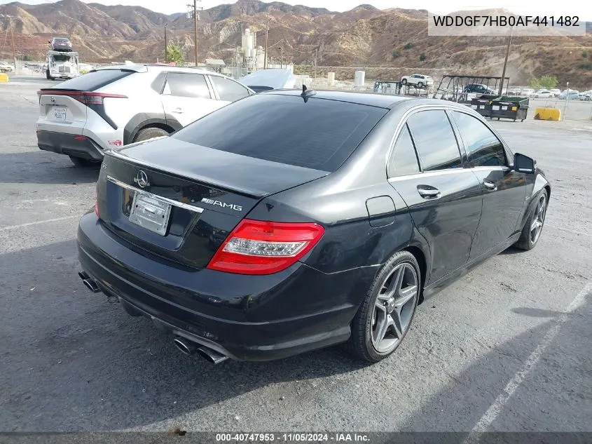 2010 Mercedes-Benz C 63 Amg VIN: WDDGF7HB0AF441482 Lot: 40747953