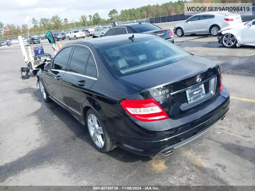 2010 Mercedes-Benz C 300 Luxury/Sport VIN: WDDGF5EB9AR098419 Lot: 40769736