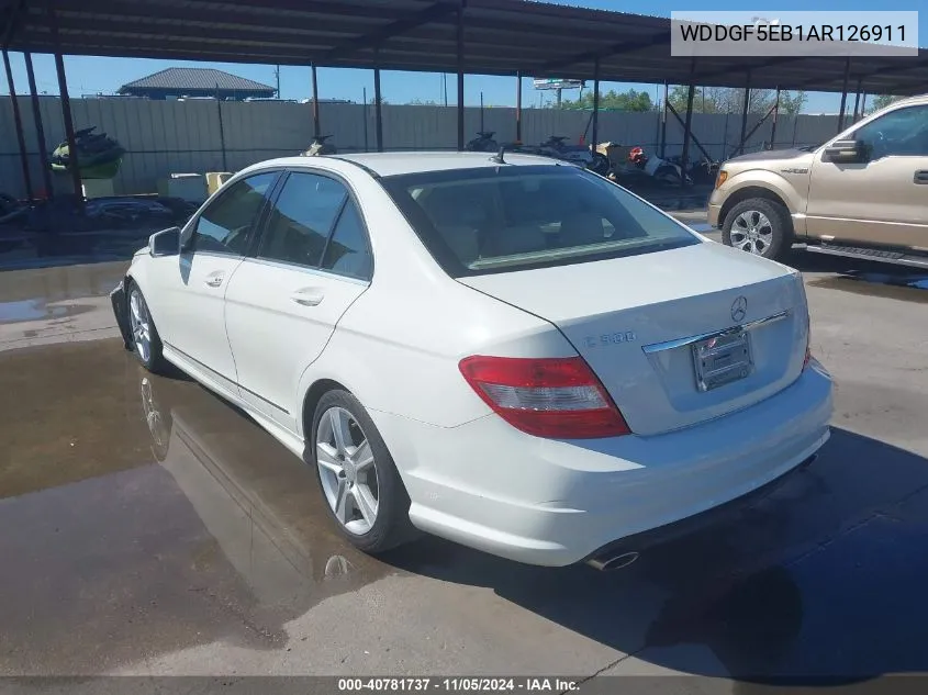 2010 Mercedes-Benz C 300 Luxury/Sport VIN: WDDGF5EB1AR126911 Lot: 40781737