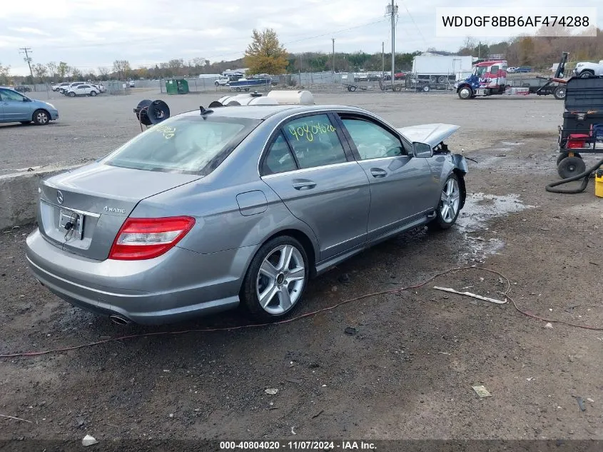 2010 Mercedes-Benz C 300 Luxury 4Matic/Sport 4Matic VIN: WDDGF8BB6AF474288 Lot: 40804020