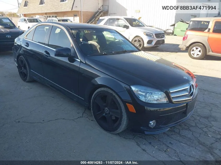 2010 Mercedes-Benz C 300 Luxury 4Matic/Sport 4Matic VIN: WDDGF8BB3AF471994 Lot: 40814263