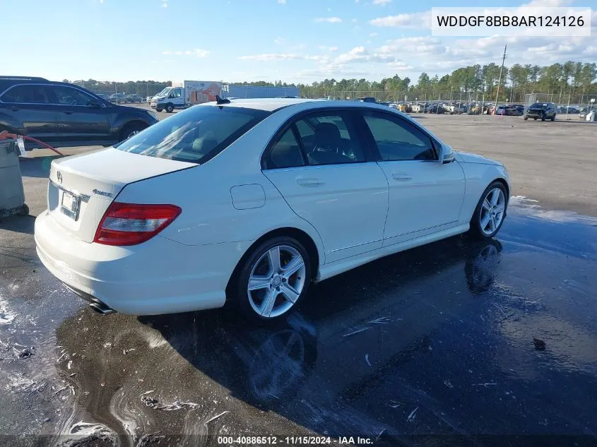 2010 Mercedes-Benz C 300 Luxury 4Matic/Sport 4Matic VIN: WDDGF8BB8AR124126 Lot: 40886512