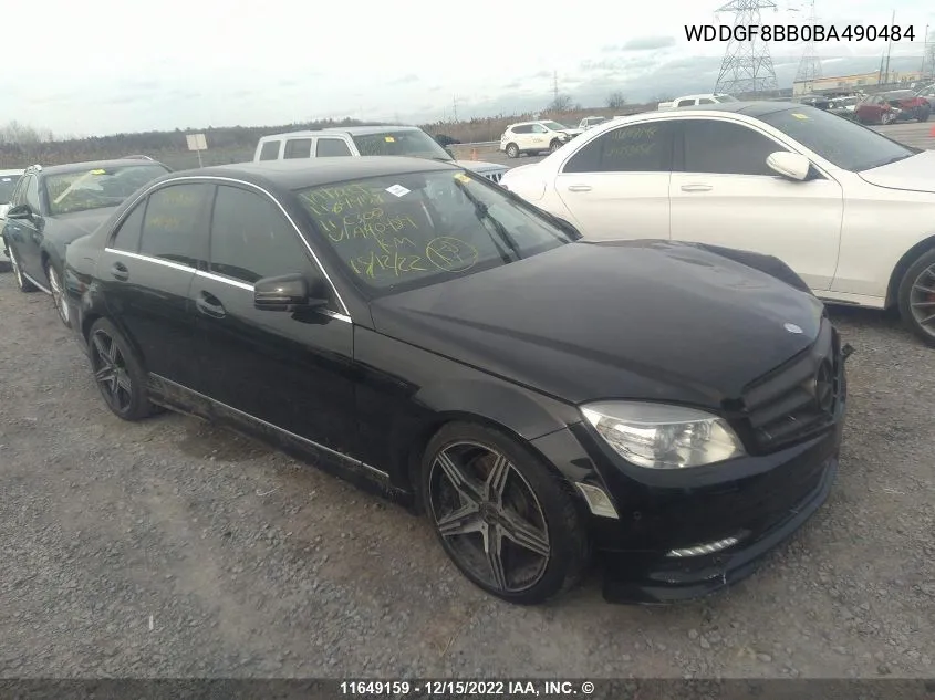 2011 Mercedes-Benz C 300 4Mati VIN: WDDGF8BB0BA490484 Lot: 11649159