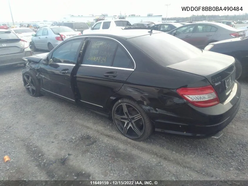 2011 Mercedes-Benz C 300 4Mati VIN: WDDGF8BB0BA490484 Lot: 11649159