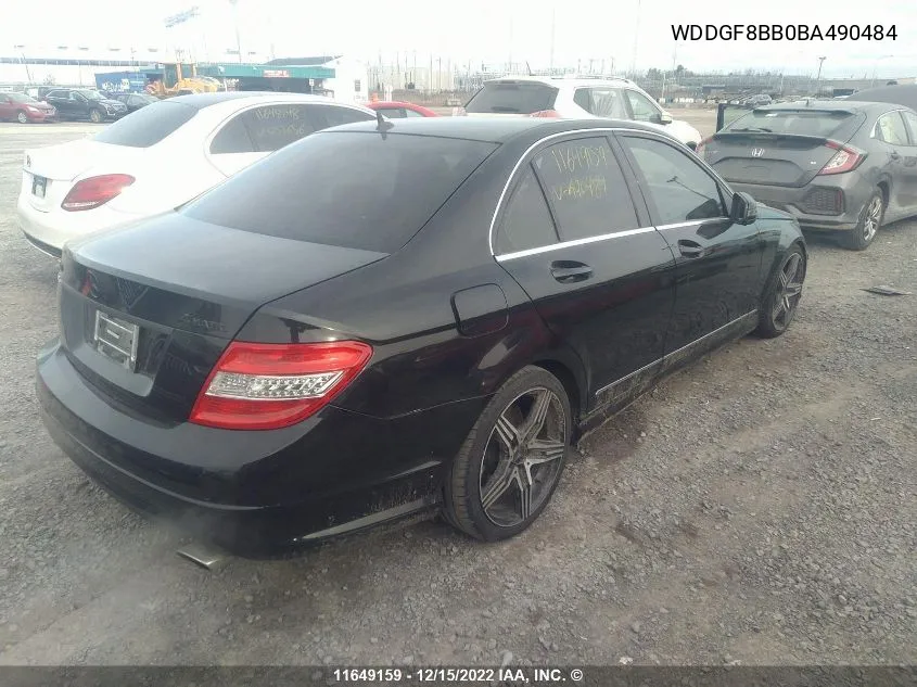 2011 Mercedes-Benz C 300 4Mati VIN: WDDGF8BB0BA490484 Lot: 11649159