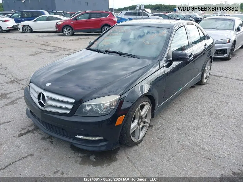 2011 Mercedes-Benz C-Class VIN: WDDGF5EBXBR168382 Lot: 12074081