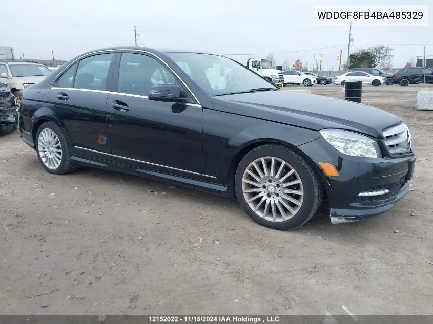 2011 Mercedes-Benz C-Class VIN: WDDGF8FB4BA485329 Lot: 12152022