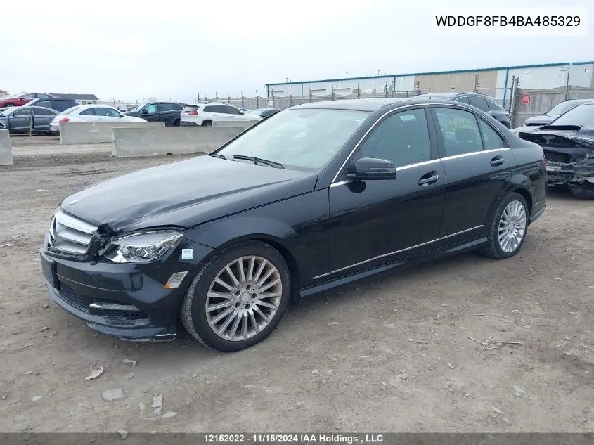 2011 Mercedes-Benz C-Class VIN: WDDGF8FB4BA485329 Lot: 12152022