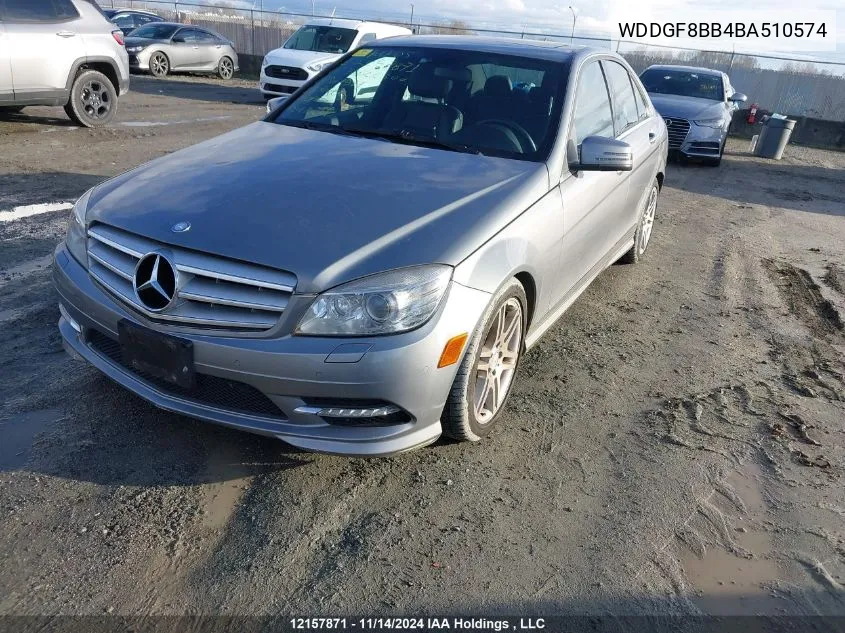 2011 Mercedes-Benz C 300 4Matic VIN: WDDGF8BB4BA510574 Lot: 12157871